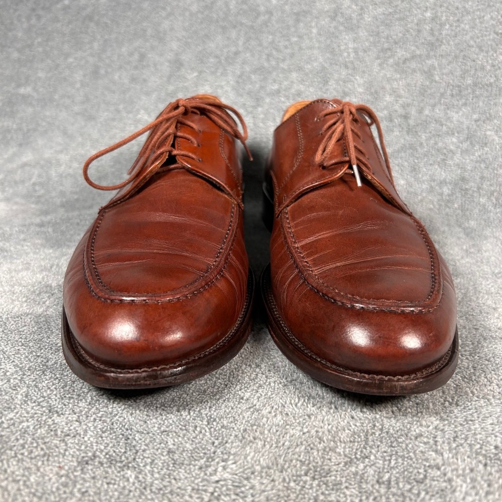 Mercanti Fiorentini Derby Dress Shoes Apron Toe Mens 10.5 M Brown Leather Italy - Picture 3 of 12